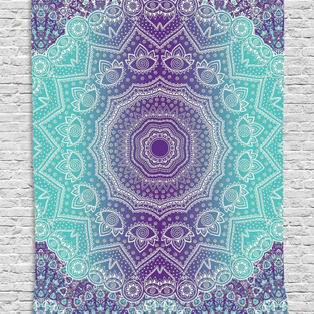 Satin Tapestry turquoise and purple 60w x 80 long